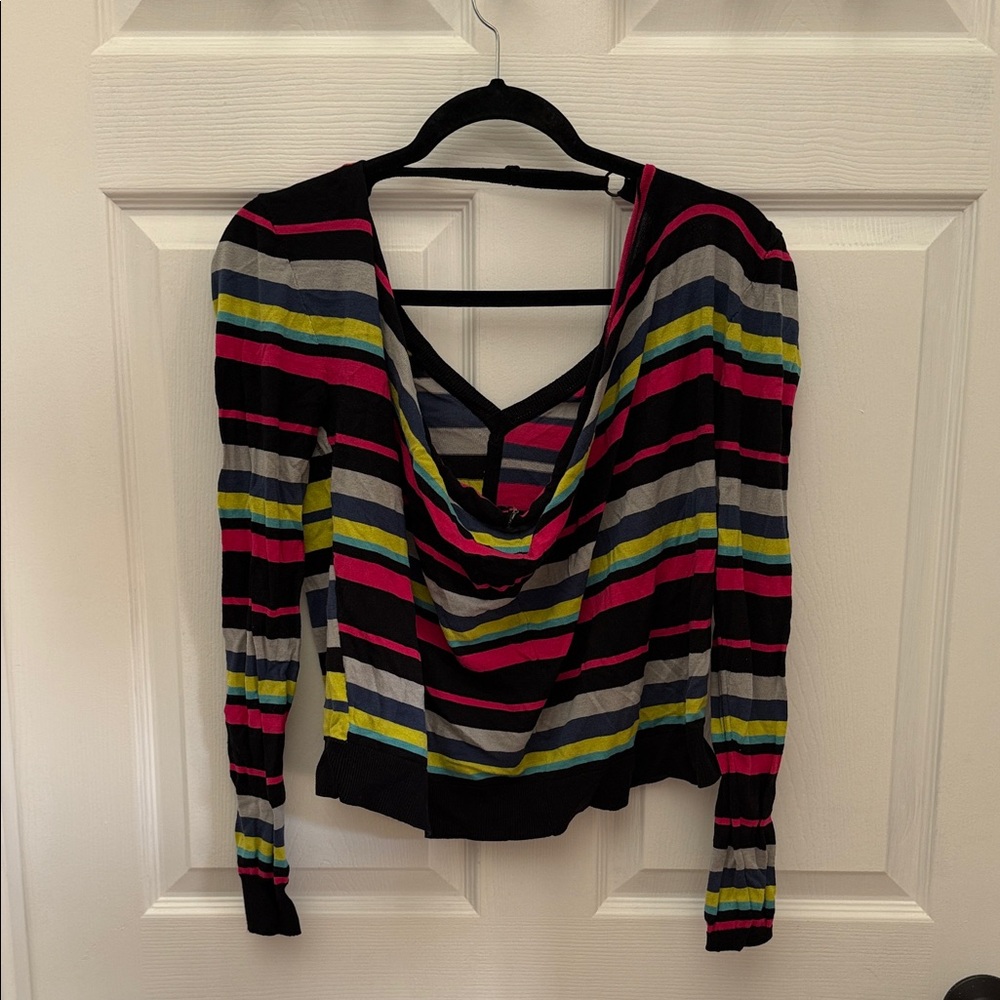 Bcbg Striped Multicolor cowl sweater Women's Top small